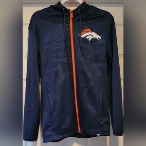 Men's Fanatics Branded Navy/Orange Denver Broncos Ball Carrier Full-Zip Hoodie